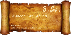 Brumecz Szilárd névjegykártya